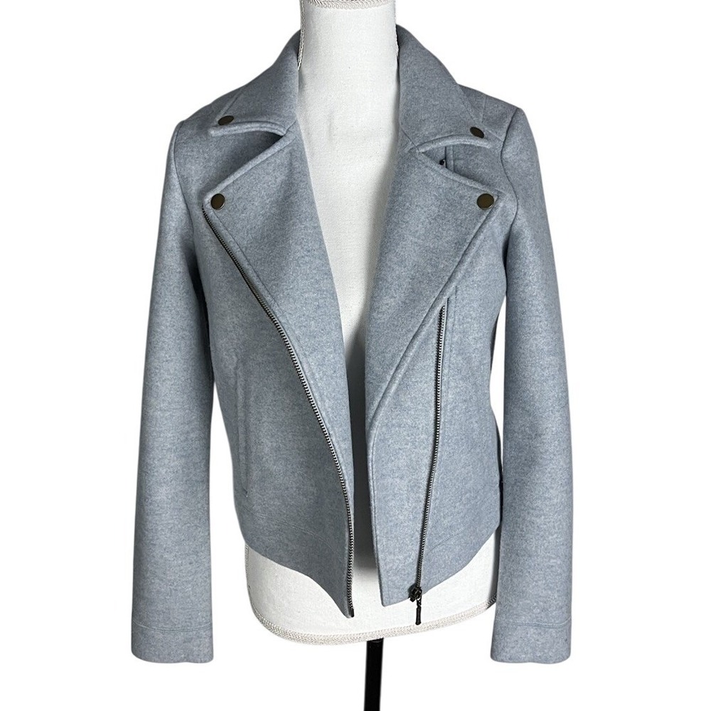 Lilla P Moto Jacket Size‎ Small Blue Zip Up Pockets
